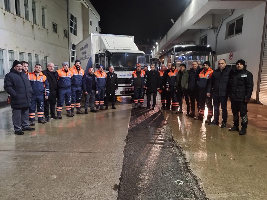 KTÜ Arama Kurtarma Ekibi Afet Bölgesinde