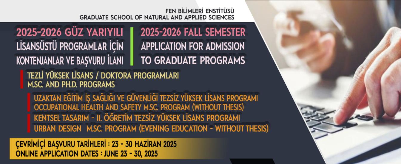 FBE | 2025-2026 Güz Yarıyılı Lisansüstü Programlar İçin Kontenjanlar ve Başvuru İlanları