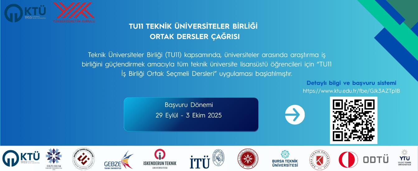TU11 Teknik Üniversiteler Birliği Ortak Dersler Çağrısı
