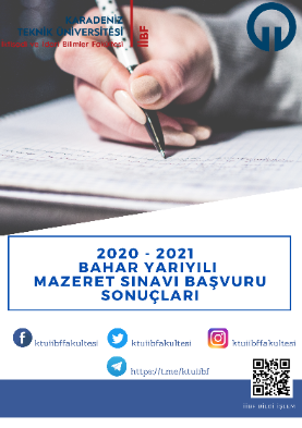 2020 - 2021 Bahar Yarıyılı Mazeret Sınavı Başvuru Sonuçları