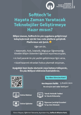 Softtech'le Hayata Zaman Yaratacak Teknolojiler Geliştirmeye Hazır Mısın?