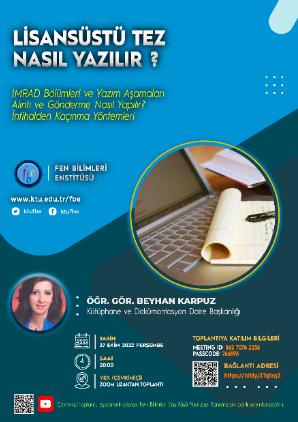 "Lisansüstü Tez Nasıl Yazılır?"  Eğitim Etkinliği