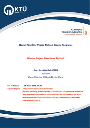 Kamu Yönetimi Tezsiz Yüksek Lisans Programı