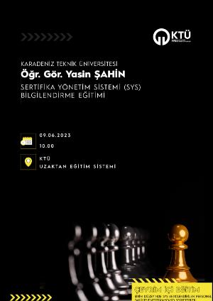 Sertifika Yönetim Sistemi (SYS) Bilgilendirme Eğitimi 