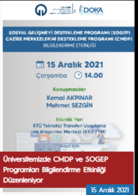 Üniversitemizde CMDP ve SOGEP Programları Bilgilendirme Etkinliği Düzenleniyor!