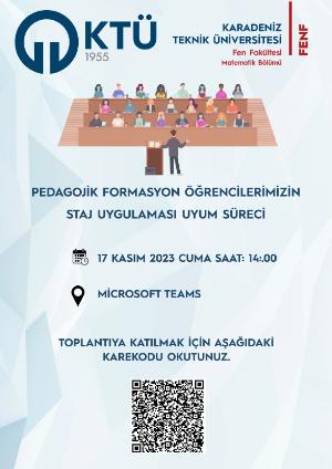 Pedagojik Formasyon Öğrencilerimizin Staj Uygulaması Uyum Süreci