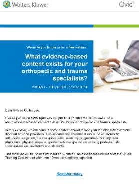What Evidence-based Content Exists for Your Orthopedic and Trauma Specialists?