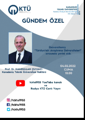 Gündem Özel: Üniversitemiz Türkiye'nin Araştırma Üniversiteleri Arasında Yerini Aldı