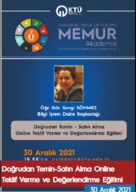 Doğrudan Temin-Satın Alma Online Teklif Verme ve Değerlendirme Eğitimi