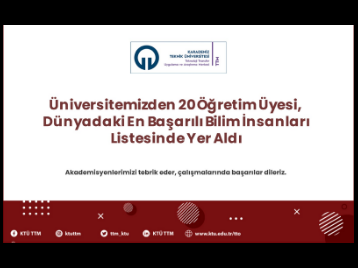 Üniversitemizden 20 Öğretim Üyesi, Dünyadaki En Başarılı Bilim İnsanları Listesinde Yer Aldı