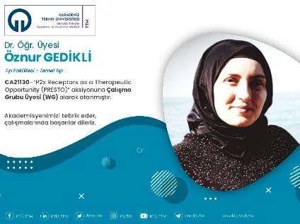 Dr. Öğr. Üyesi Öznur GEDİKLİ COST Programına Çalışma Grubu Üyesi (WG) Olarak Atandı