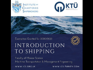 The Institute of Chartered Shipbrokers'ın "Deniz Taşımacılığına Giriş" PQE Sınavında, Fakültemiz Deniz Ulaştırma İşletme Mühendisliği Bölümüne Muafiyet Verilmiştir
