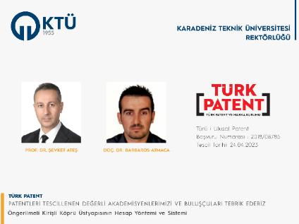 Akademisyenlerimizin Ulusal Patent Başvurusu Tescillenmiştir