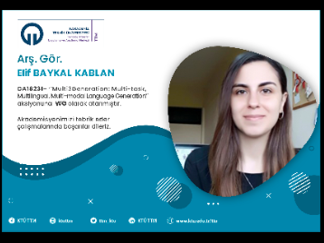 Arş. Gör. Elif BAYKAL KABLAN COST Programına Çalışma Grubu Üyesi (WG) Olarak Atandı!