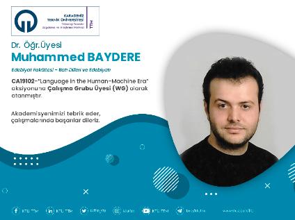 Dr. Öğr.Üyesi Muhammed BAYDERE COST Programına Çalışma Grubu Üyesi (WG) Olarak Atandı