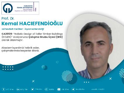 Prof. Dr. Kemal HACIEFENDİOĞLU COST Programına Çalışma Grubu Üyesi (WG) Olarak Atandı