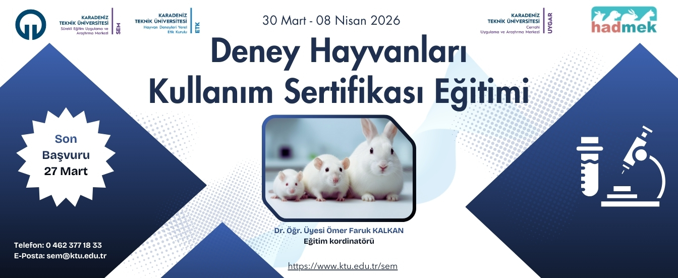 Deney Hayvanları Kullanım Sertifikası Eğitim Kursu 2026